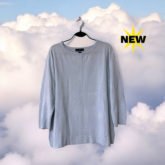 NWT Karen Scott Light Blue Sweater - Picture 4 of 11
